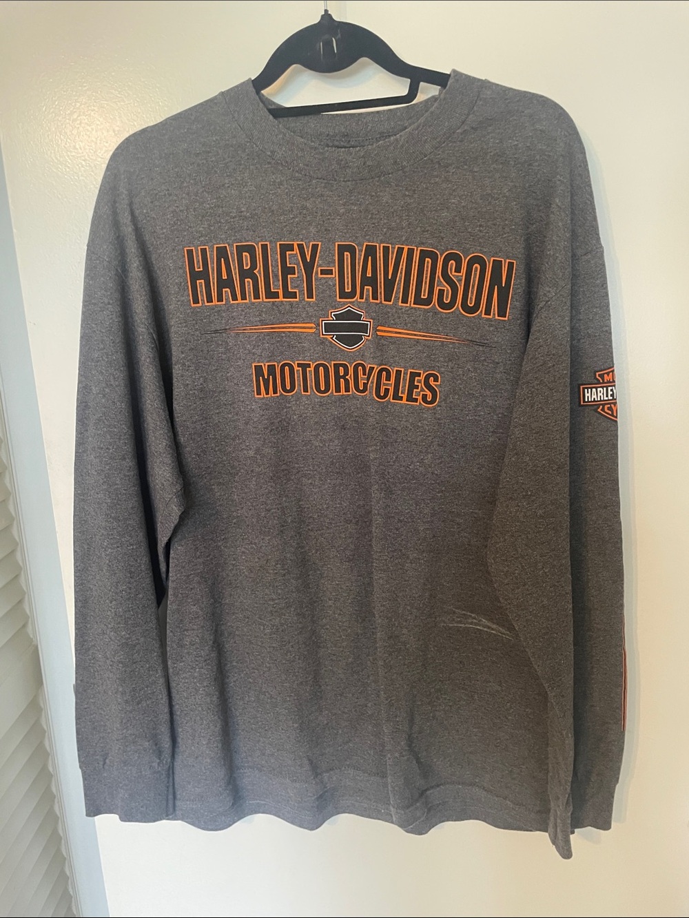 Harley-Davidson Gray Long Sleeve Tee with Orange Logo